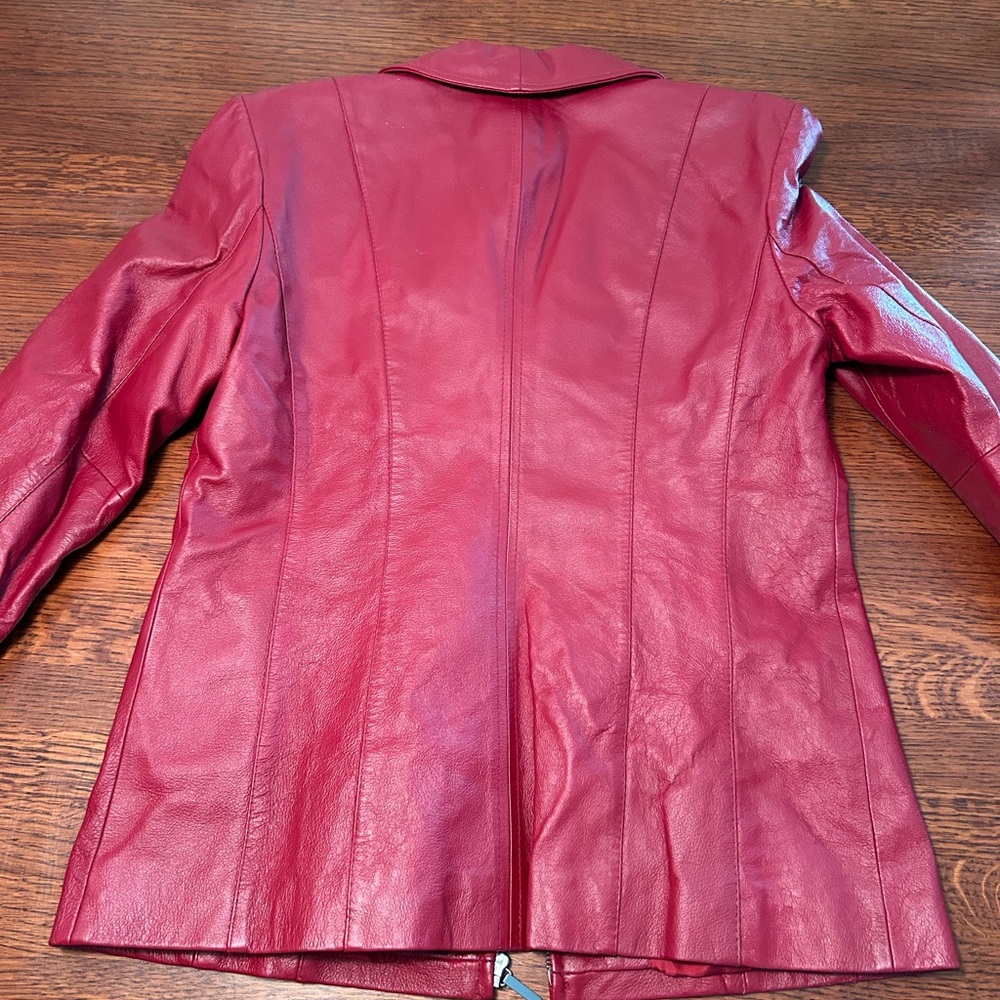 East 5th Deep Red Leather Jacket - Picture 3 of 8